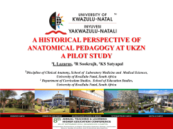 a historical perspective of anatomical pedagogy at ukzn a