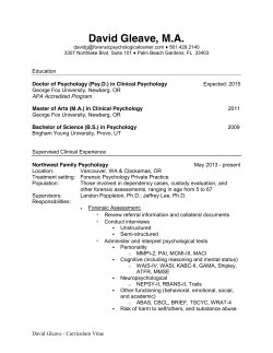 CURRICULUM VITAE - Psychological Center for Expert Evaluations