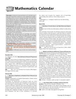 Mathematics Calendar - American Mathematical Society