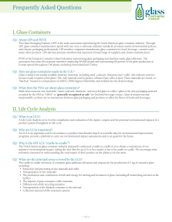 Frequently Asked Questions - Glass Packaging Institute