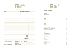 table of contents - Hospitality Depot