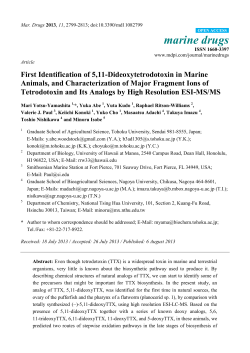 First Identification of 5,11-Dideoxytetrodotoxin in Marine Animals