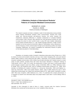 A Mediation Analysis of International Students` Patterns of Computer