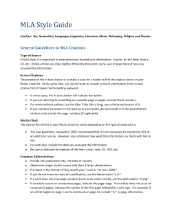 MLA Style Guide