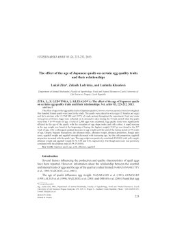The effect of the age of Japanese quails on certain egg quality traits