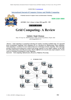Grid Computing - International Journal of Computer Science and