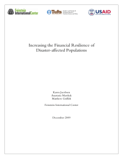 Increasing the Financial Resilience of Disaster