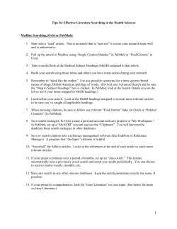 Tips for Effective Literature Searching in the Health Sciences Handout