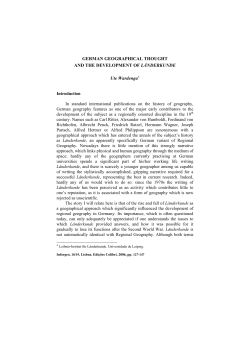 GERMAN GEOGRAPHICAL THOUGHT AND THE DEVELOPMENT