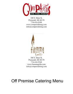 Off Premise Catering Menu