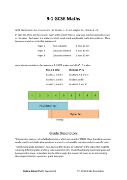Maths Grade Descriptor
