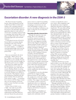 Excoriation disorder: A new diagnosis in the DSM-5
