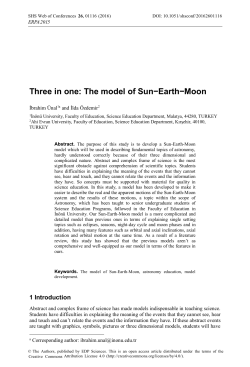 Three in one: The model of Sun&ndash;Earth&ndash;Moon