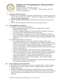 Guidelines for Moving Radioactive Materials (RAM)