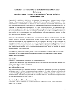 Earth - American Baptist Churches of Wisconsin