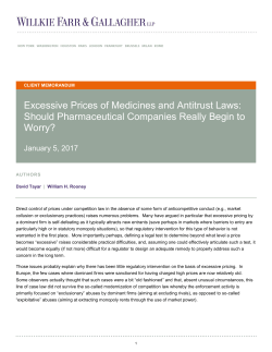 Excessive Prices of Medicines and Antitrust Laws