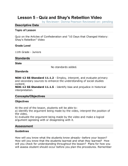 Lesson 5 - Quiz and Shay`s Rebellion Video
