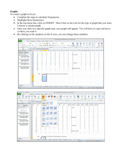 Graphs To create a graph in Excel, &bull; Complete the steps to calculate