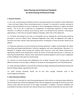 Urban Planning and Architectural Standards for Social Housing