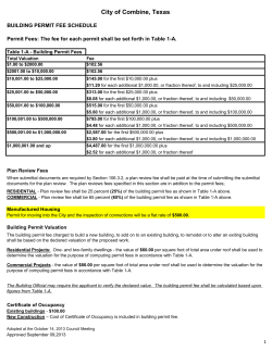 Building Permit Fee Schedule