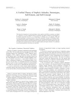 A Unified Theory of Implicit Attitudes, Stereotypes, Self