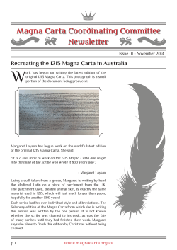 Magna Carta Newsletter &ndash; November