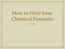Ionic Compounds Notes - Waterford Public Schools