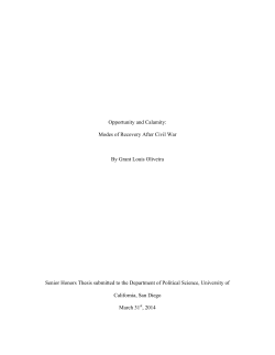 Opportunity and Calamity: Modes of Recovery After Civil War By