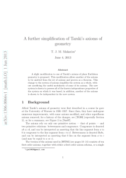 A further simplification of Tarski`s axioms of geometry