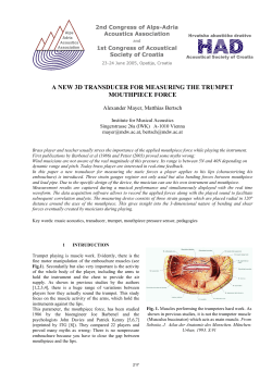 a new 3d transducer for measuring the trumpet mouthpiece force