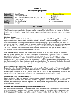 Unit 5: Manifest Destiny