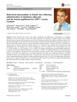Behavioral abnormalities in female mice following administration of