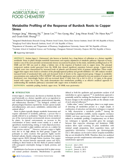 Metabolite Profiling of the Response of Burdock Roots to Copper