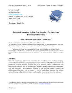 Impact of American Indian Oral literature On American Postmodern