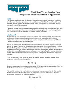 Total Heat Versus Sensible Heat Evaporator Selection Methods