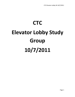 CTC Elevator Lobby Study Group 10/7/2011