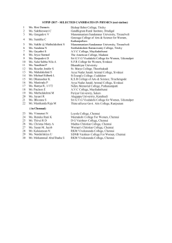 SELECTED CANDIDATES IN PHYSICS