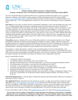 Clinical Assistant, Clinical Associate or Clinical Professor Program