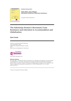 The Palestinian Women`s Movement: From Resistance and