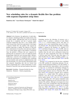 New scheduling rules for a dynamic flexible flow line