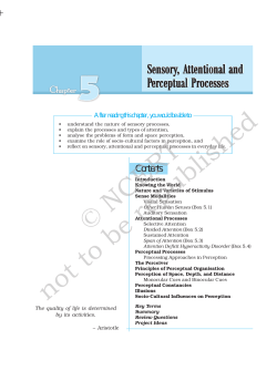 Chapter 5 - Sensory, Attentional and Perceptual Processes