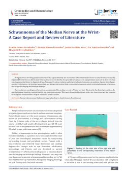 Schwannoma of the Median Nerve at the Wrist