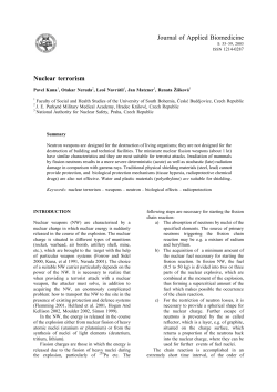Journal of Applied Biomedicine Nuclear terrorism