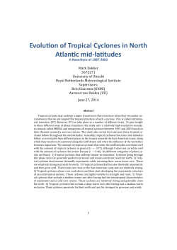 Evolu on of Tropical Cyclones in North Atlan c mid
