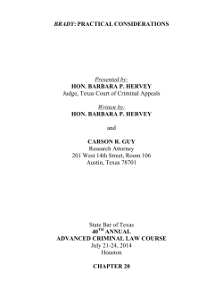 BRADY: PRACTICAL CONSIDERATIONS Presented by: HON