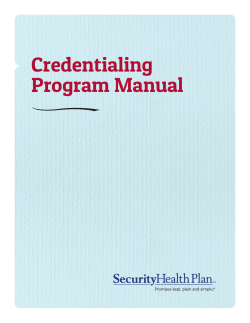 Credentialing Program Manual