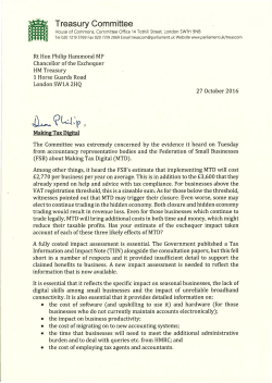 Letter to the Chancellor of the Exchequer