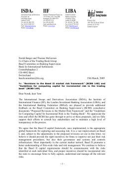 Joint Association (ISDA, IIF, LIBA, IBFed)