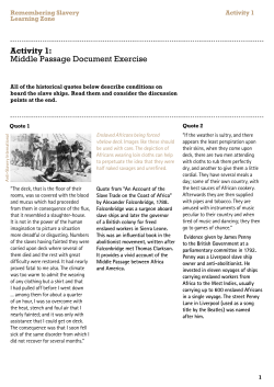 Activity 1 - Middle Passage Document Exercise
