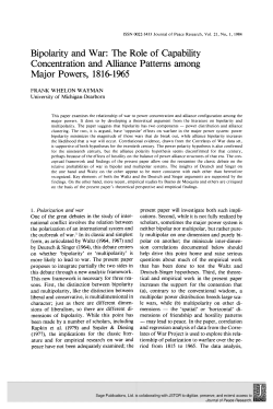 Bipolarity and War: The Role of Capability - Deep Blue